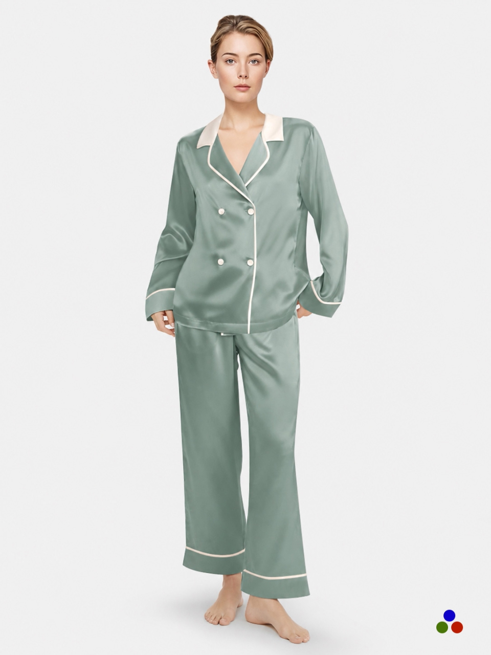 silk pajama set_cambridge blue/ivory