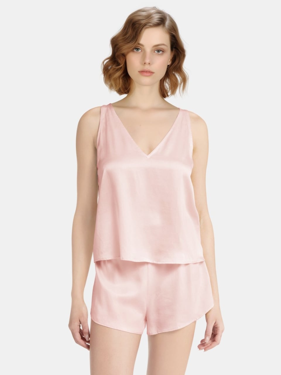 silk cami set_light pink