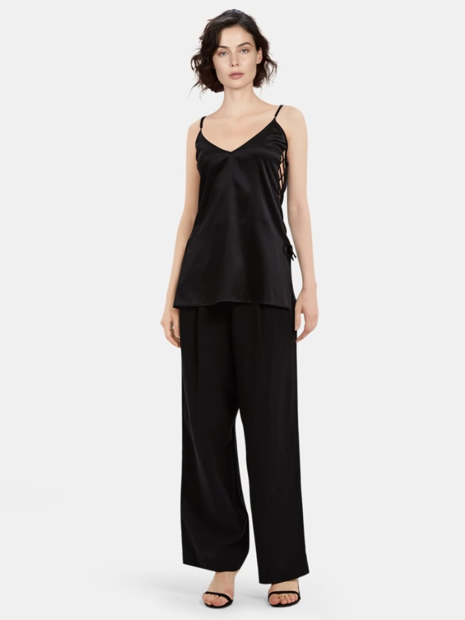 silk cami set_black