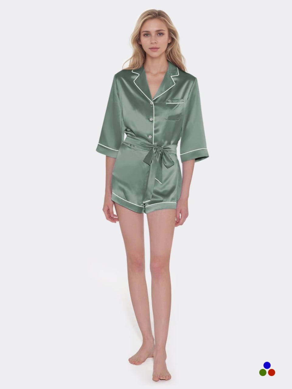 luxury silk pajama_cambridge blue