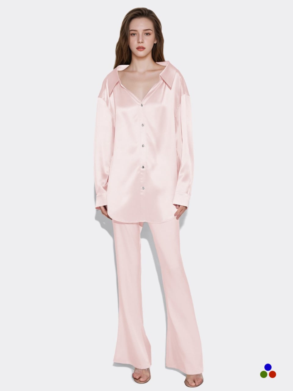 luxury silk sleepwear set_light pink