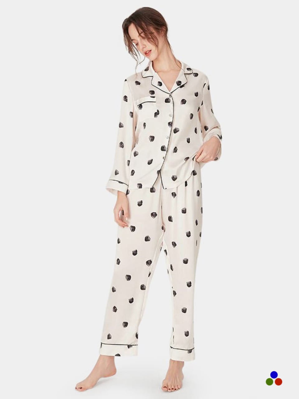 elegant pure silk pajama set