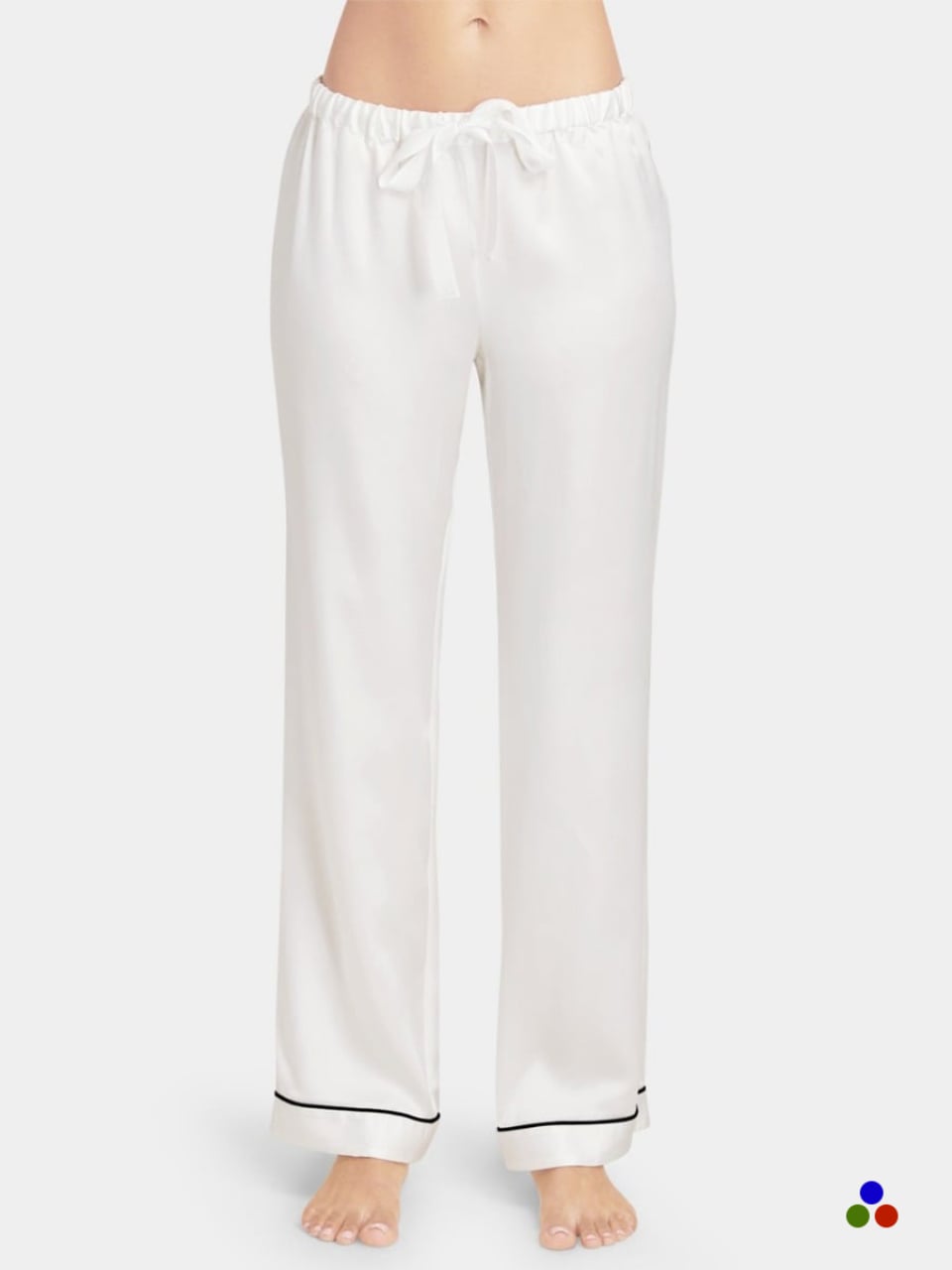 womens silk pajama pants_white
