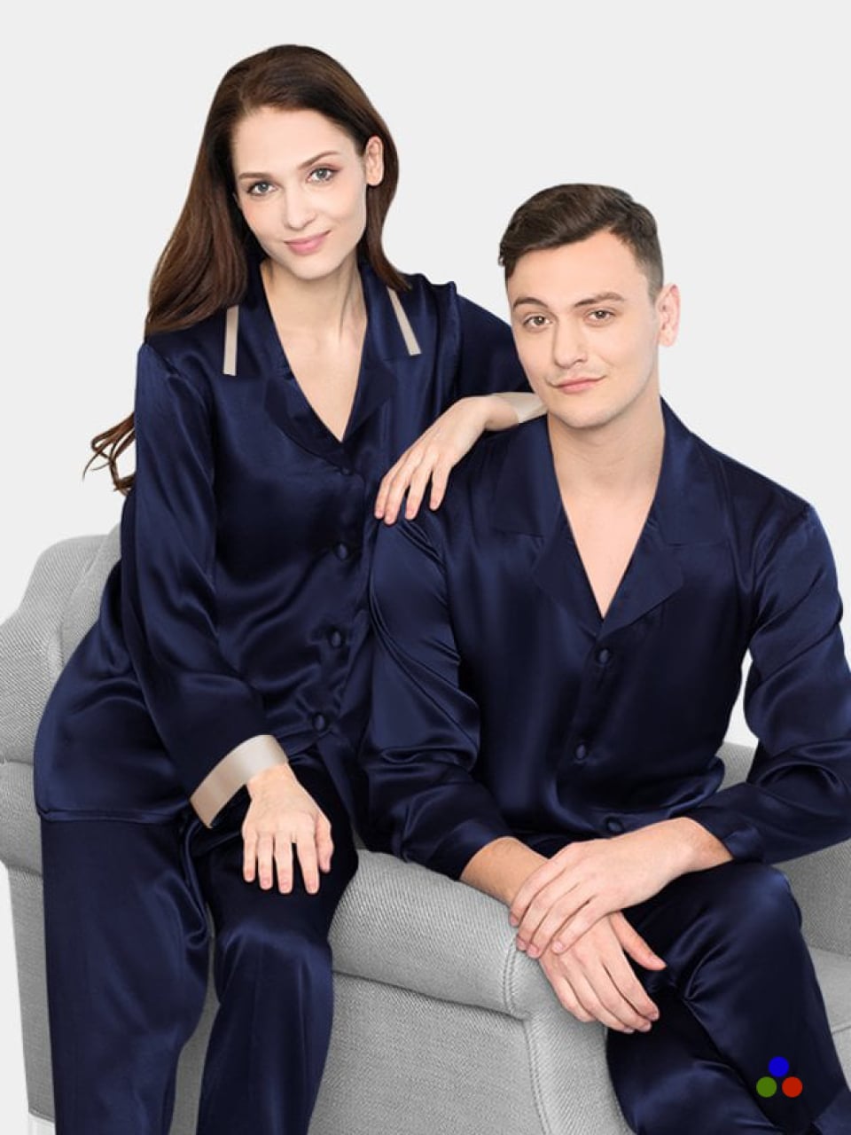 silk pajama sets_navy/beige