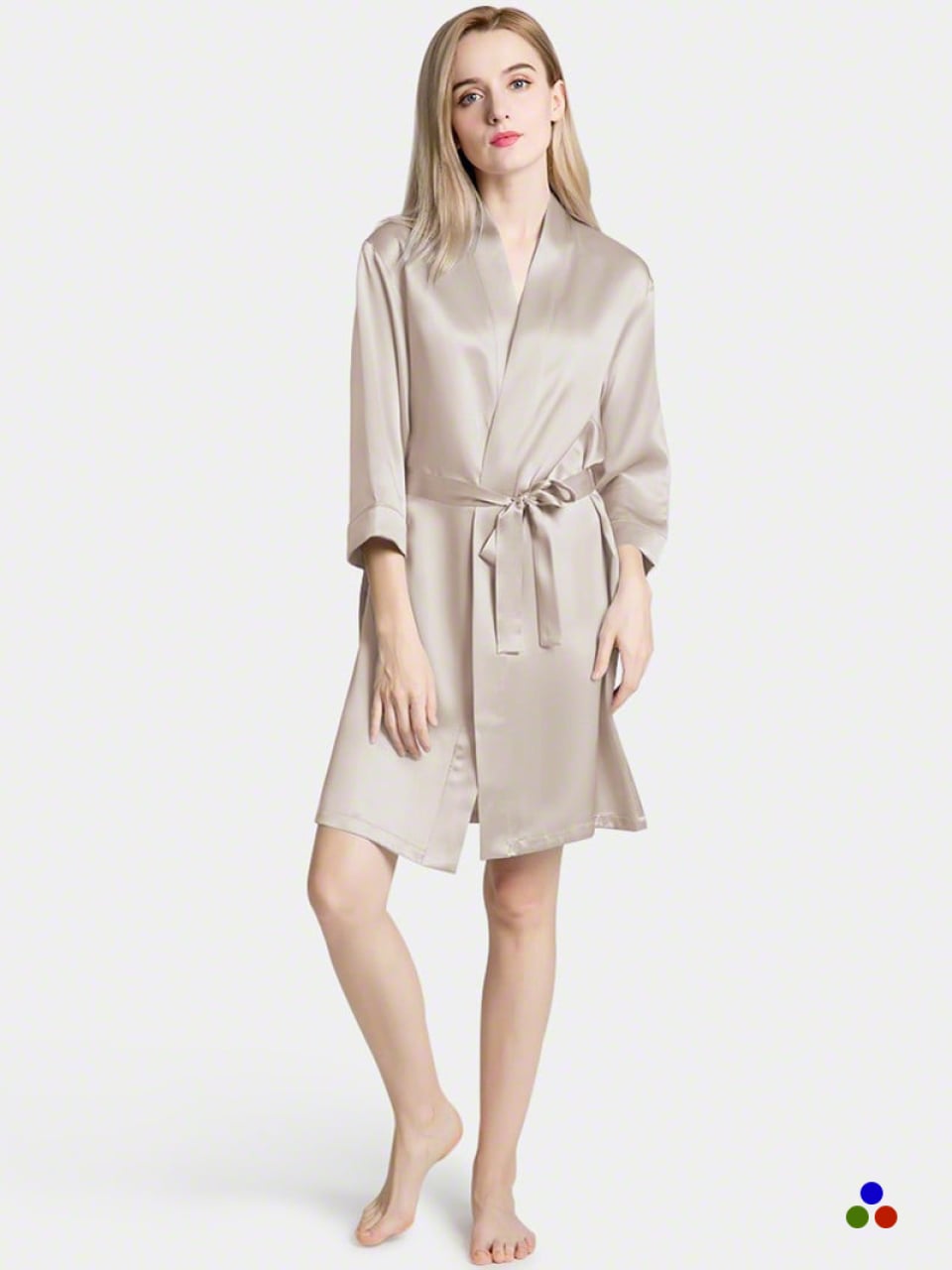 short silk robe_beige