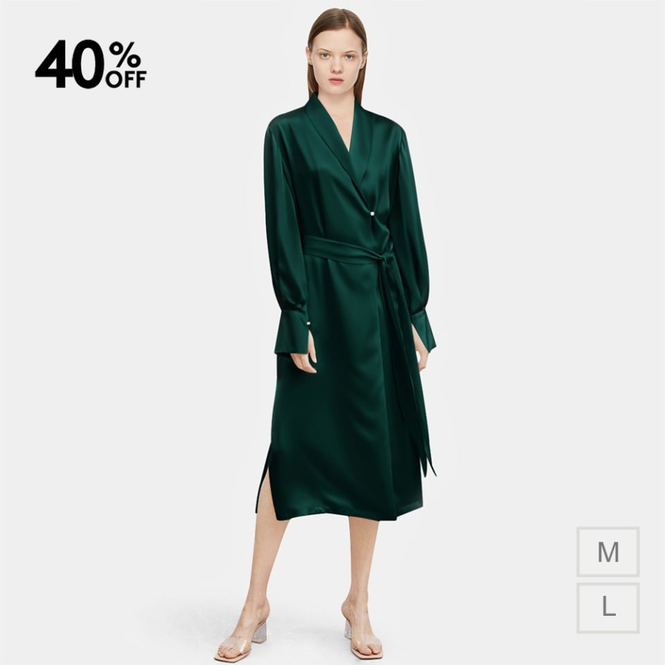 silk robe_dark green