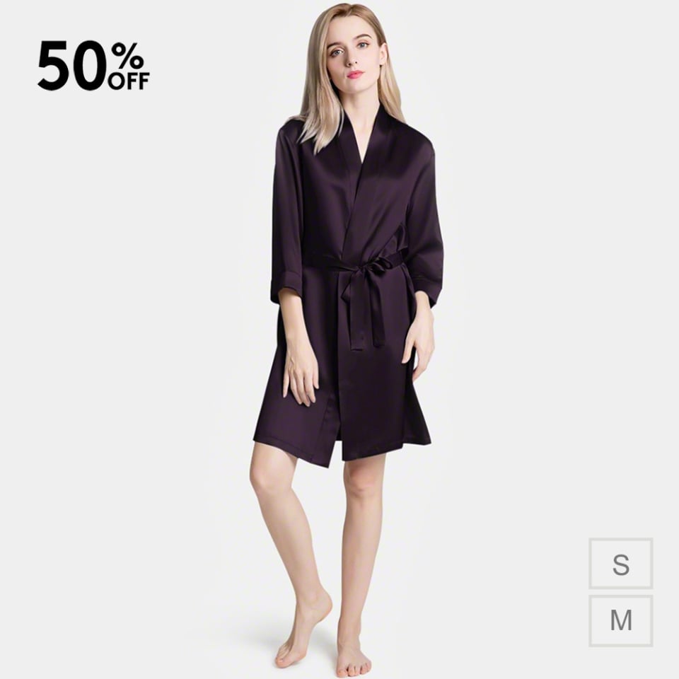 Kurze Seidenmorgenmäntel_dark purple