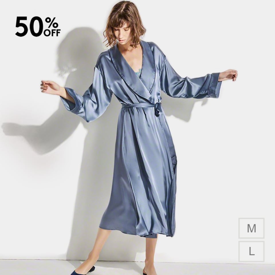 silk robe_dusty blue color