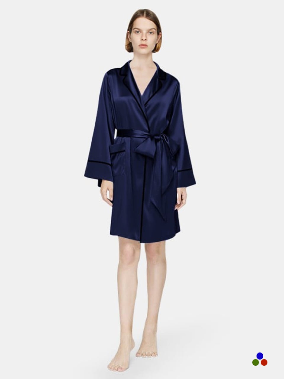 classic silk robe_navy