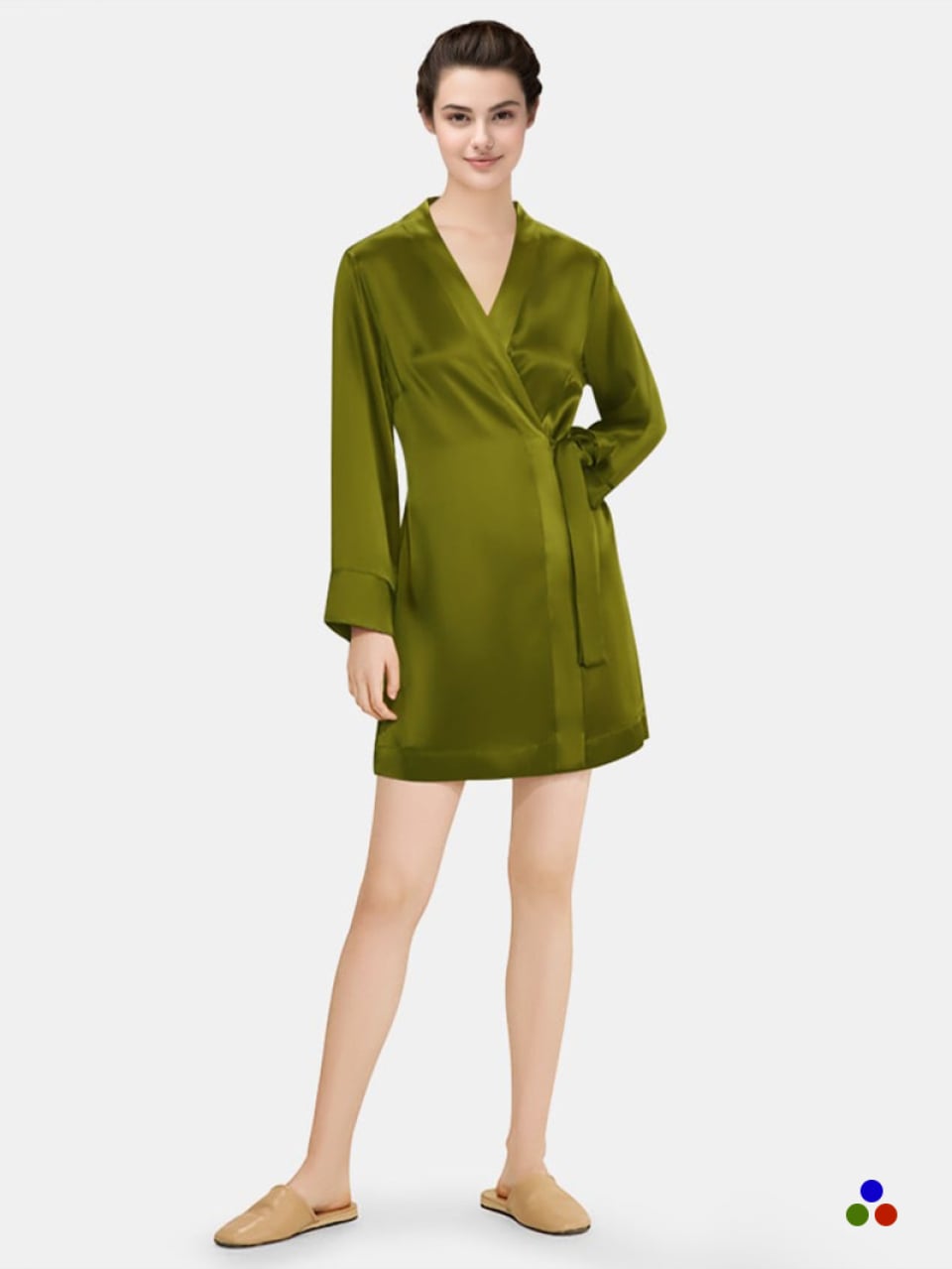 silk robe_dark olive green