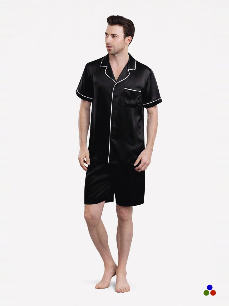 men's short pajama_black/white