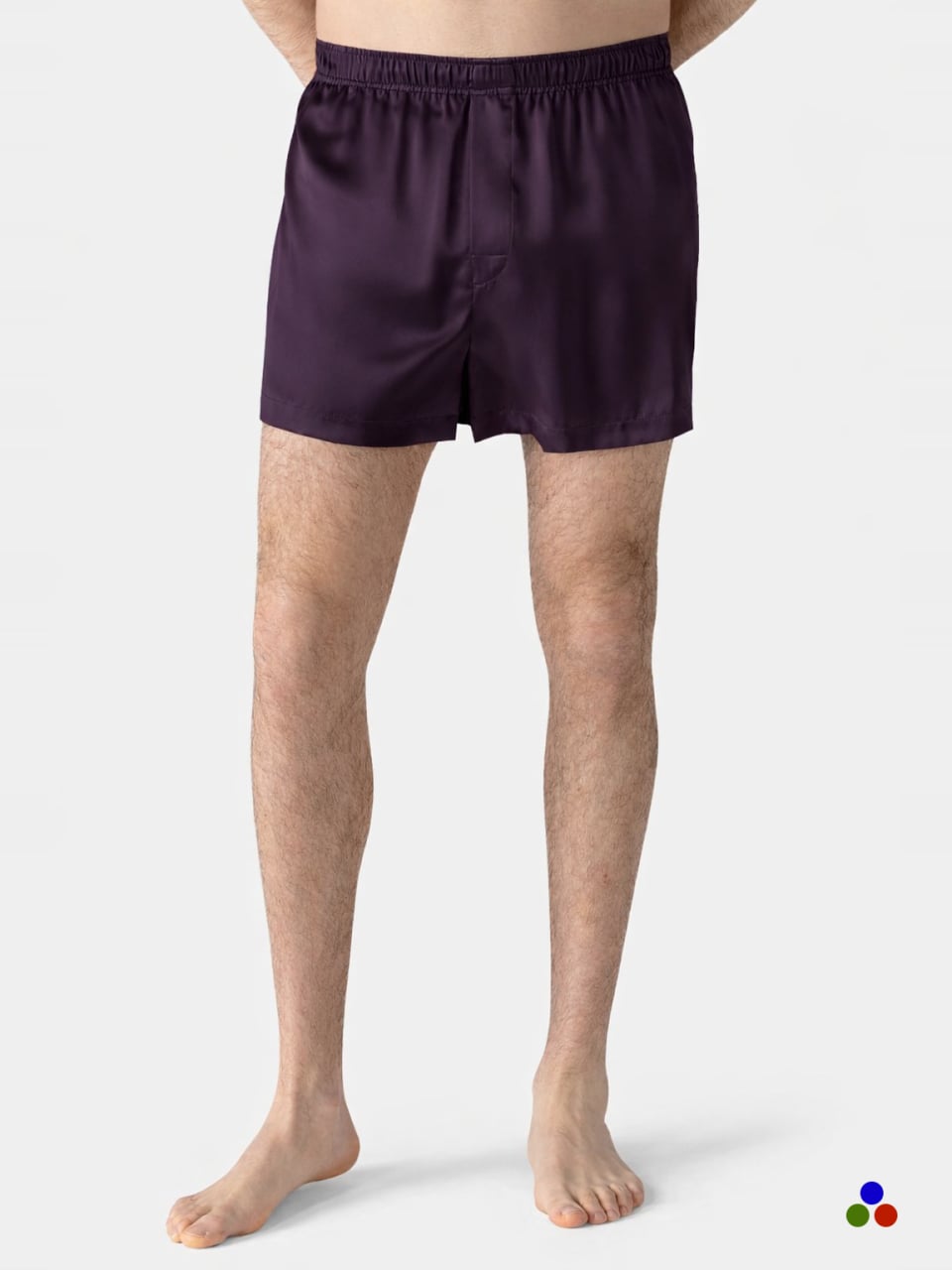 mens pure silk pajama shorts_dark purple