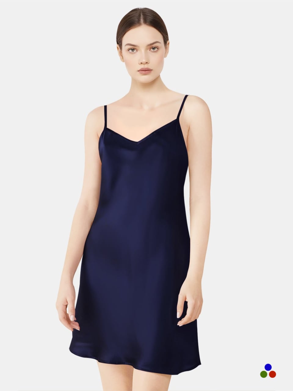 silk slip dress_navy