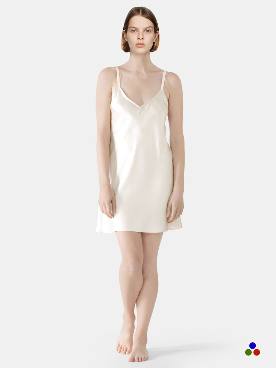 simple silk slip dress_ivory