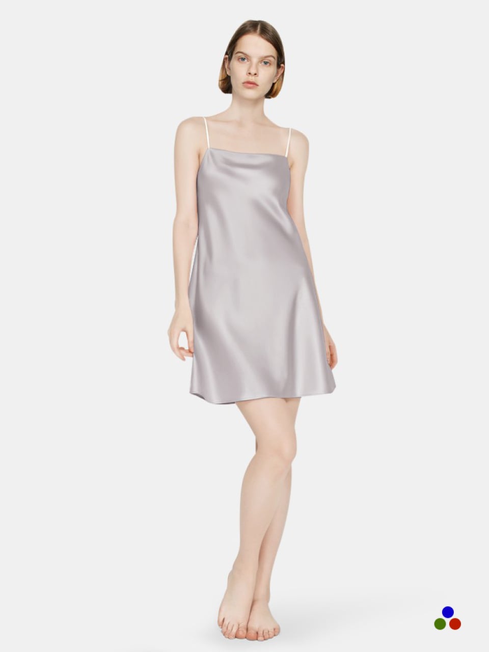 charmeuse silk short slip_silver
