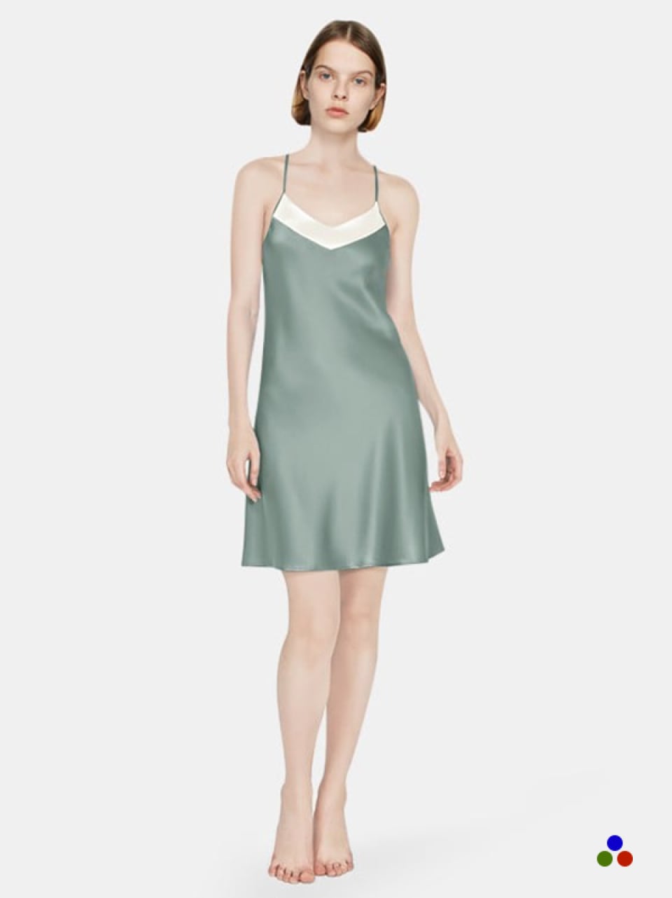 luxury silk short slip_cambridge blue