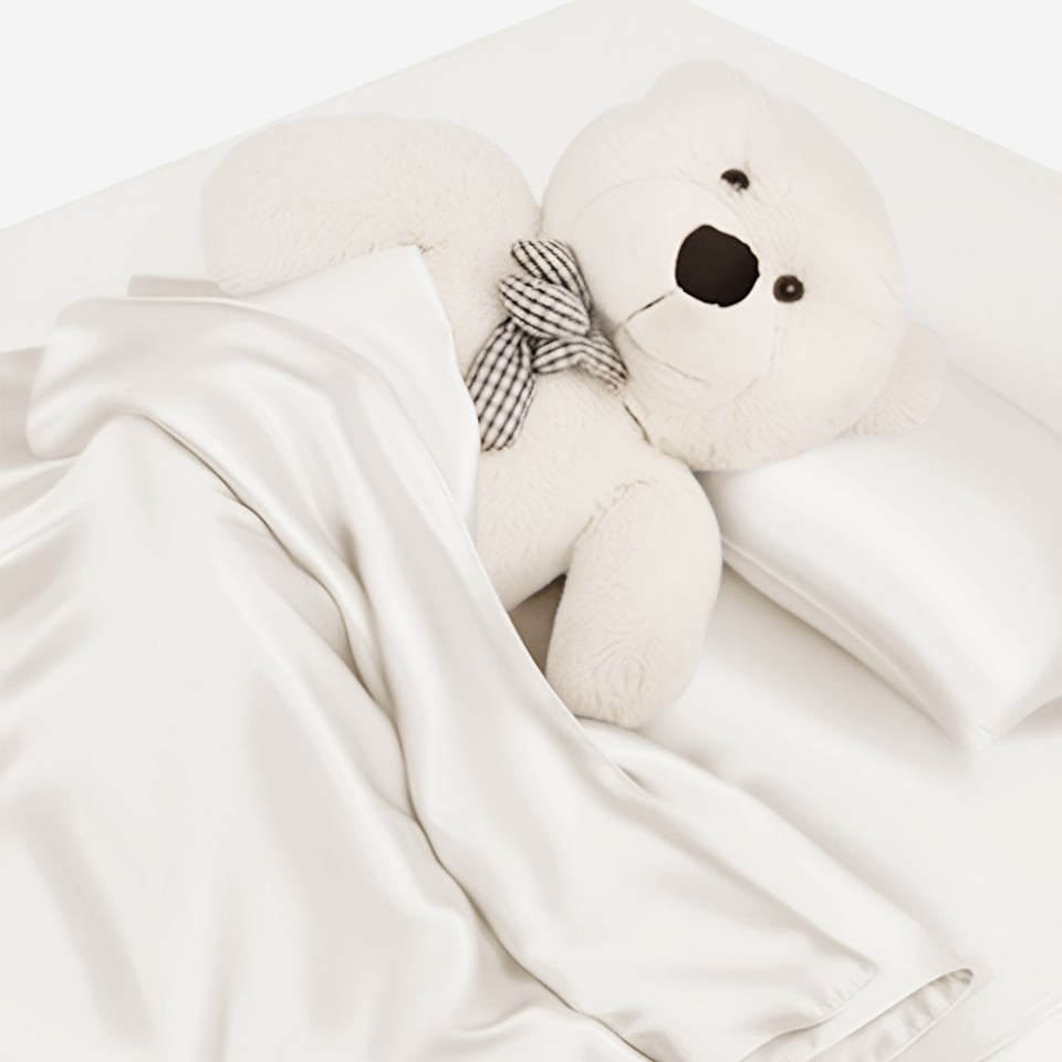 silk toddler bedding set_light beige