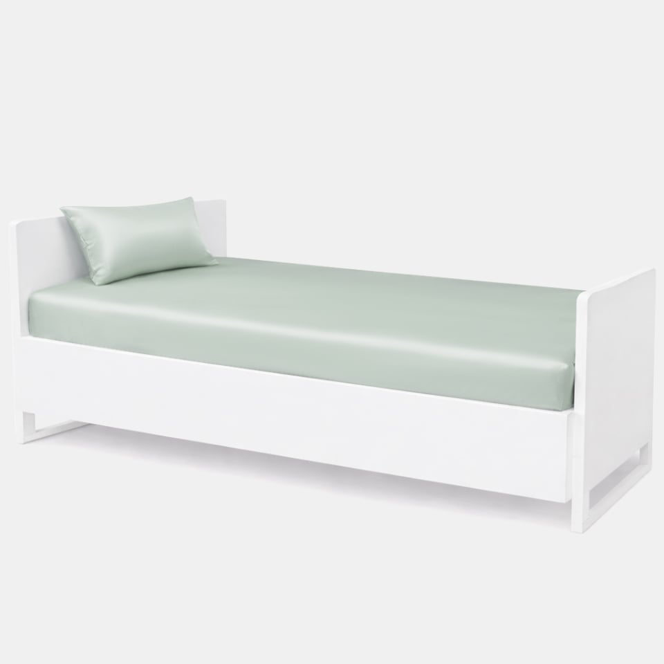 silk toddler fitted sheet-morandi green