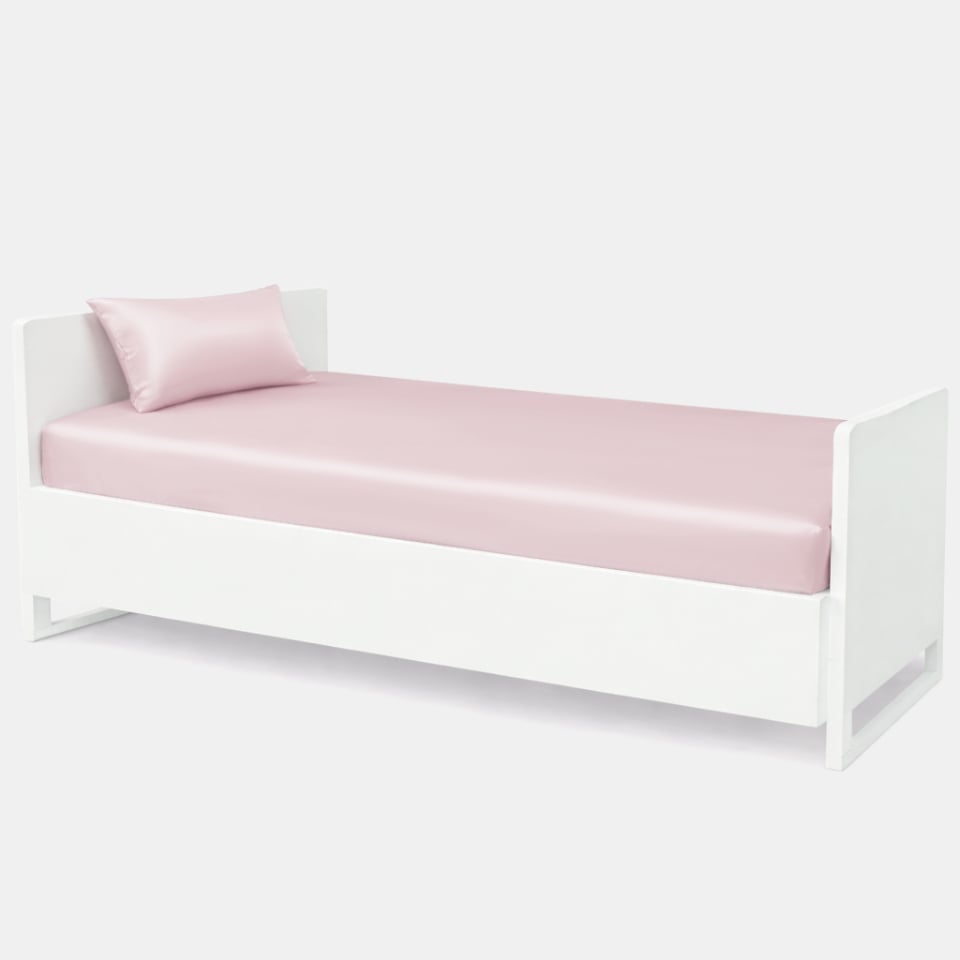 silk toddler fitted sheet-light pink