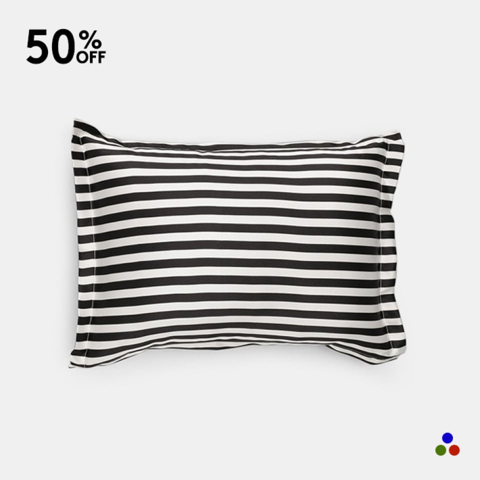 almohadas de viaje de seda_black stripe