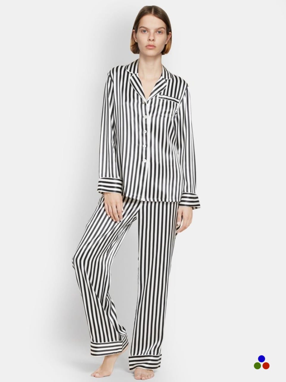 striped silk pajama set
