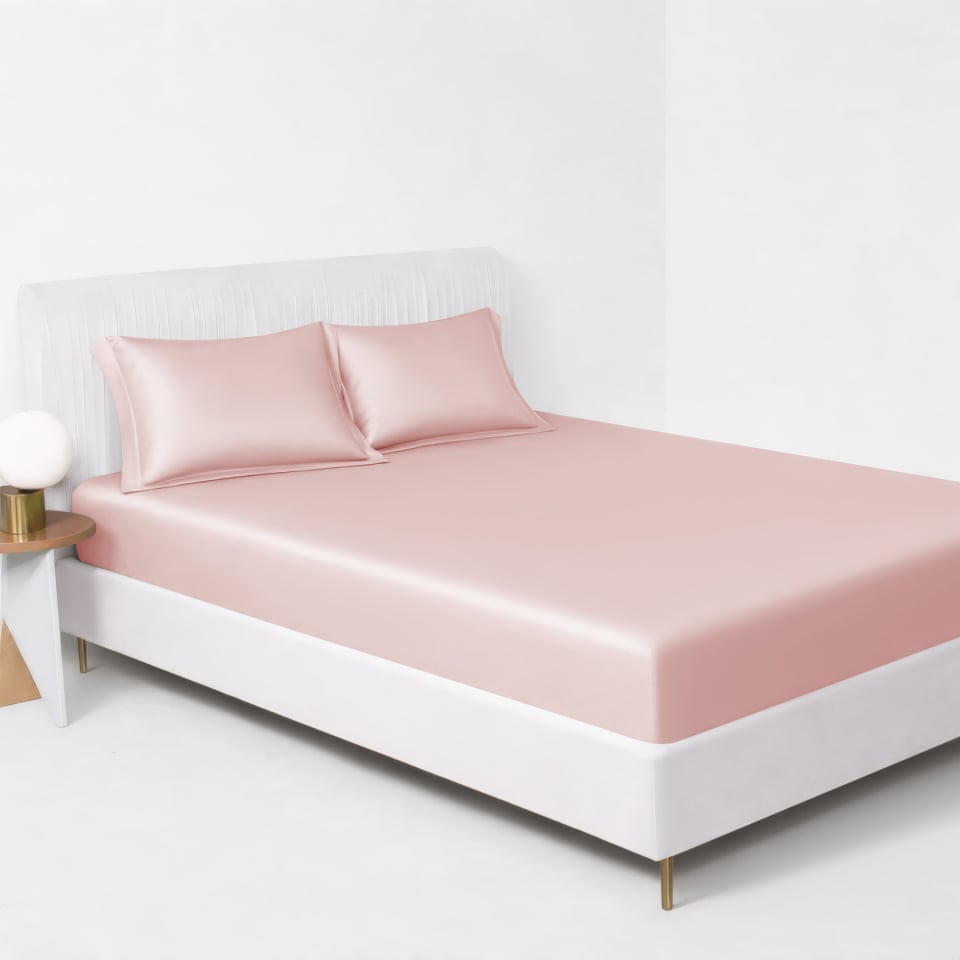 suede rose silk fitted sheet