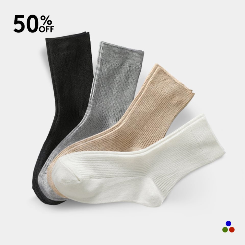 silk socks_black,gray,dusty rose,beige,white