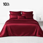 claret silk bedding set