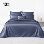 dark blue silk bed linen