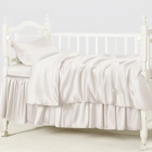silk crib bedding set_light beige