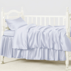 silk crib bedding set_light lavender color