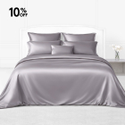 silver silk bed linen