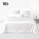 white silk bed linen