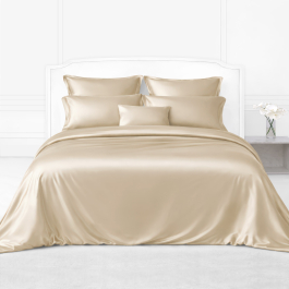 Silk comfortercase ベージュ 190cm×210cm 22 Momme Silk Bed Linen Sets, Beige