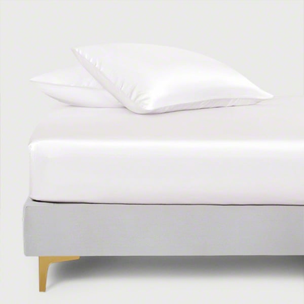 White Silk Fitted Sheet