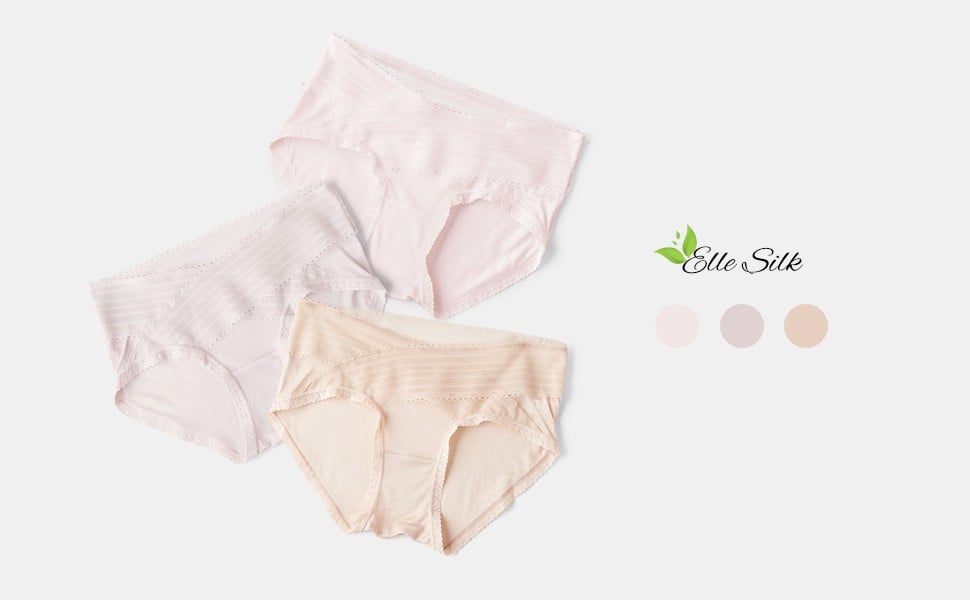 3-Pack High-Cut Silk Brief Panties for Women