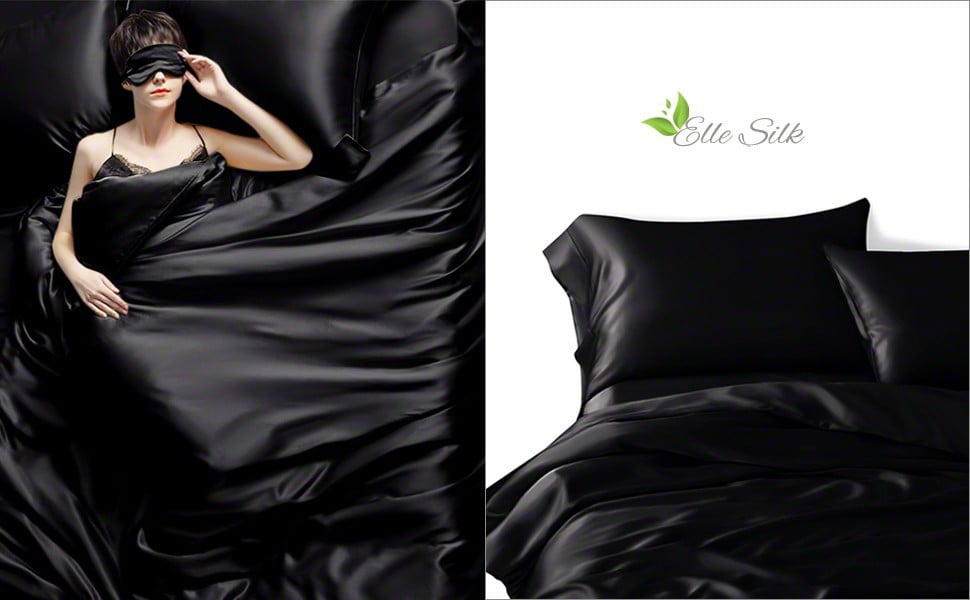 Black Silk Duvet Cover, Black Satin King Size Duvet Cover