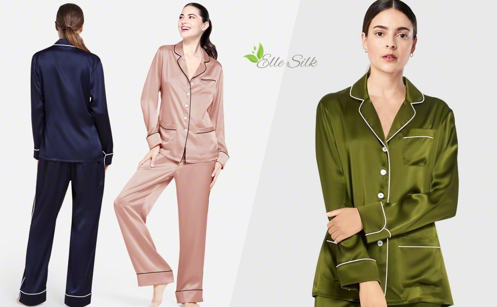 Classic Silk Pajama Sets for Women, 100% Silk Pajamas