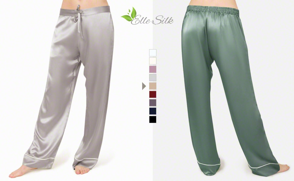 Pantalón de Pijama Seda Morera, 100% Seda | Elle Silk