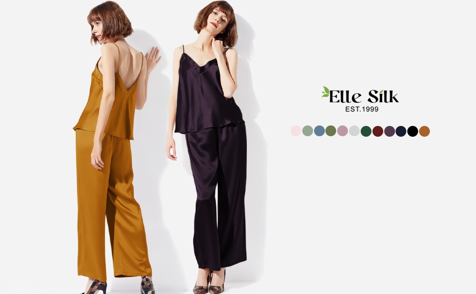 Elegant Silk Cami \u0026 Pants Sets, Pure 