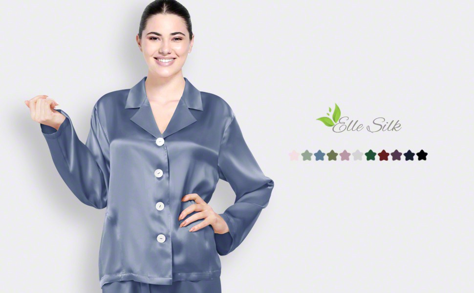 Conjunto de Pijama de Seda Morera para Mujer, 22 MM Seda