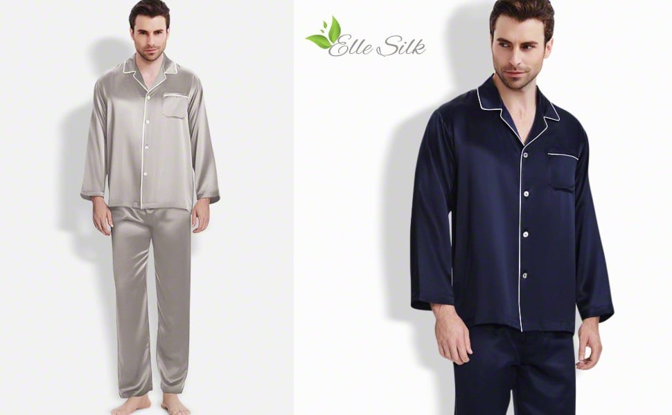 Mulberry Silk Pyjama Set for Men, Luxury Men's Silk Pajamas